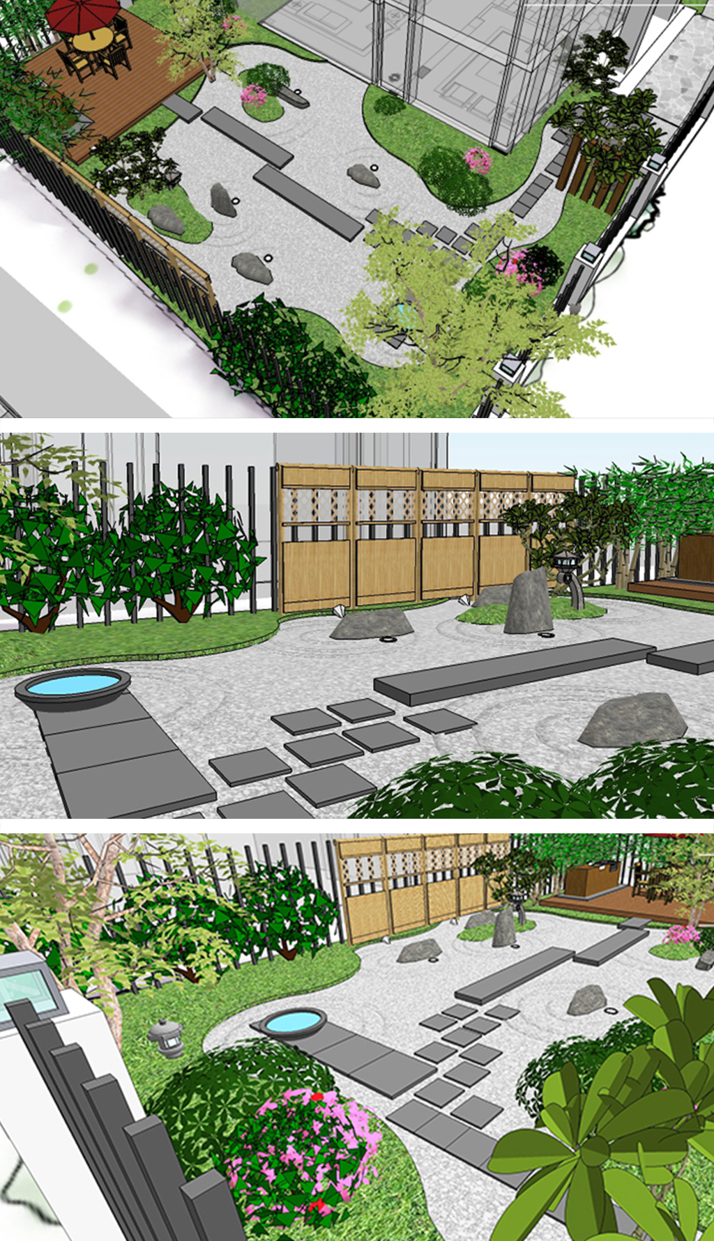 原創(chuàng)日式風格庭院枯山水景觀設(shè)計9套SU模型-版權(quán)可商用